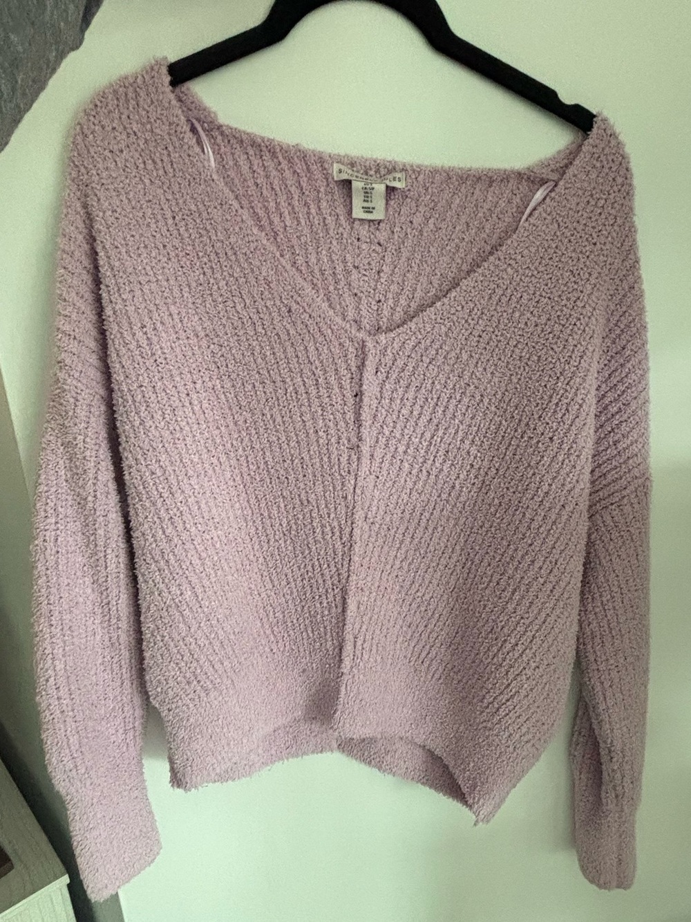 Sincerely Jules light pink/lavender  V-Neck Knit Sweater